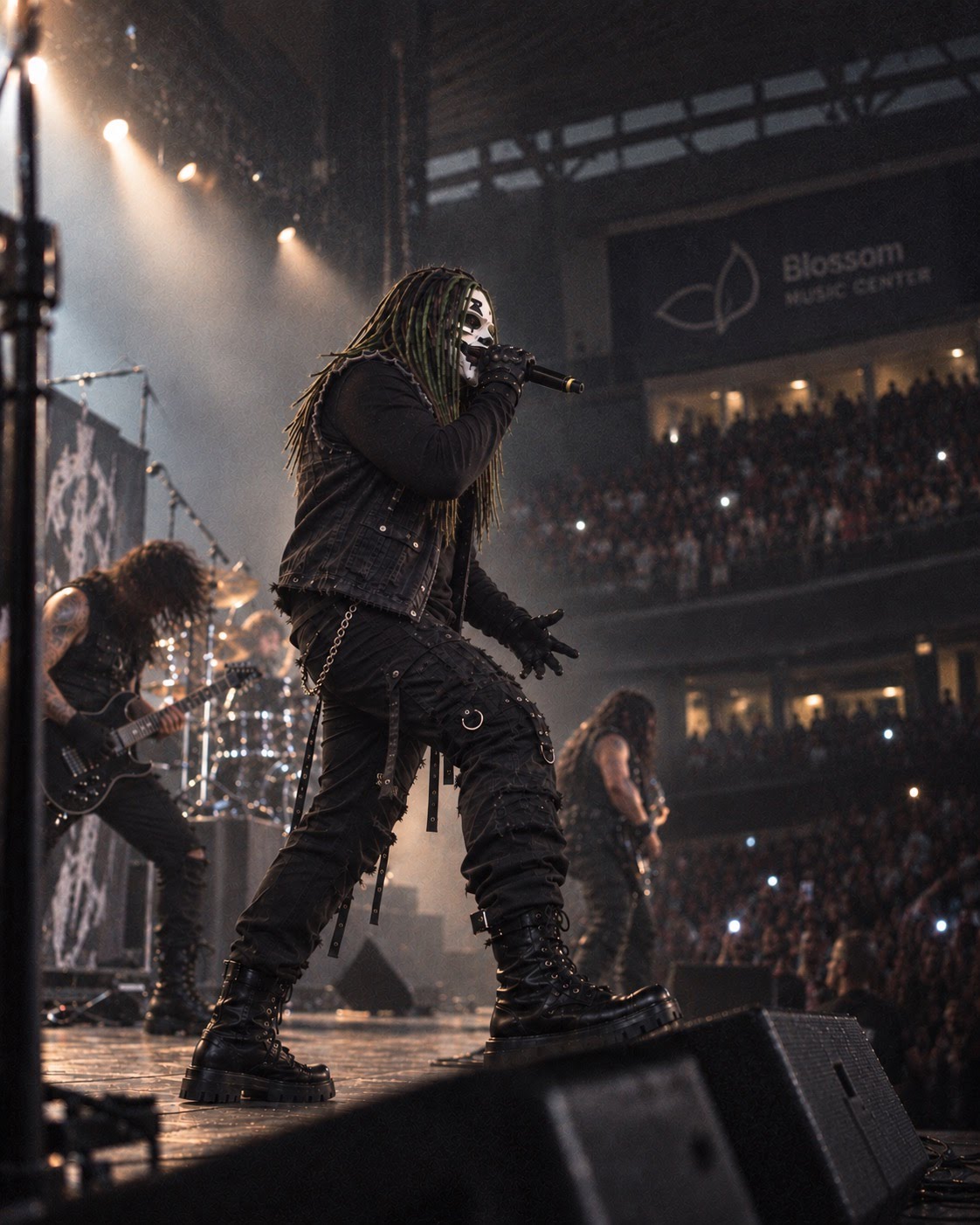 Masked vocalist performing live at Blossom Music Center